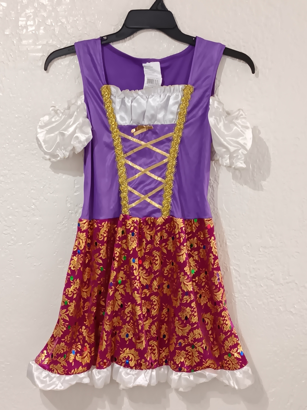 Purple & Gold Girls' Gypsy Princess Costume Dress & Bandana Unknown Brand, Large